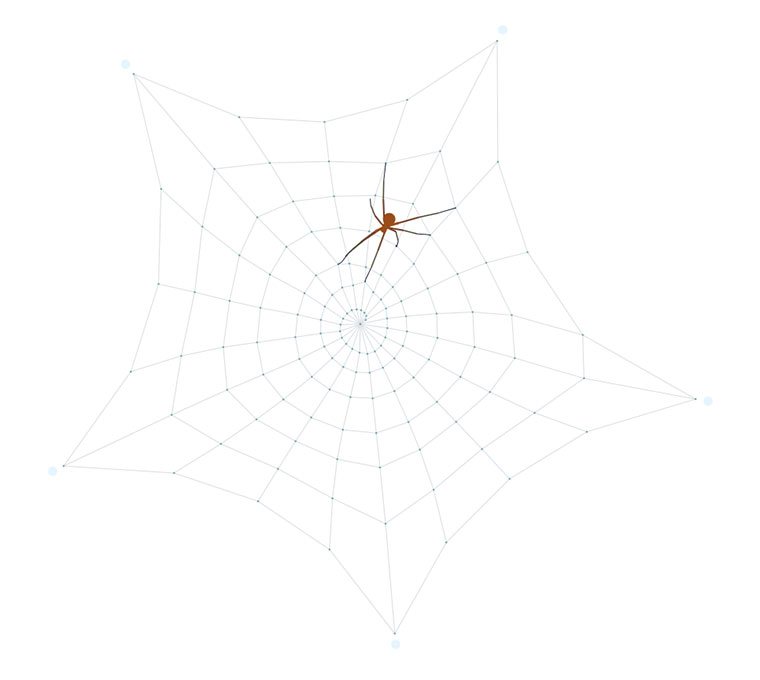 html5+canvas绘制蜘蛛网和蜘蛛动画特效