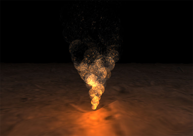 一款非常炫酷的html5+three.js 3D月球表面火焰冒烟动画特效
